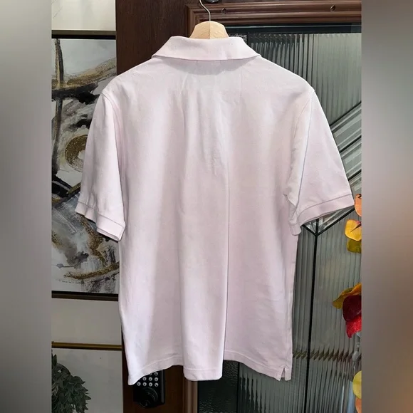 Burberry Men's Polo Shirt - Soft Pink Size Medium - Picture 4 of 4